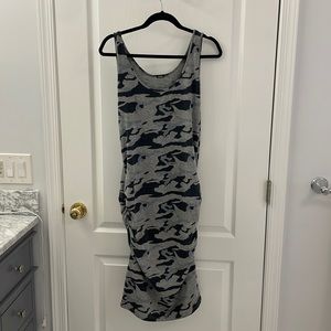 Monrow stretch camo dress with side ruching